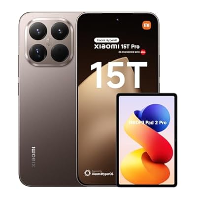Xiaomi 15T Pro - Smartphone de 12+512GB  Lentes óptica Leica Summilux  Pantalla Eye Care de 6 83" 144 Hz  HyperCharge de 90W  Cargador no Incluido  Mocha Gold  Versión ES  + REDMI Pad 2 Pro