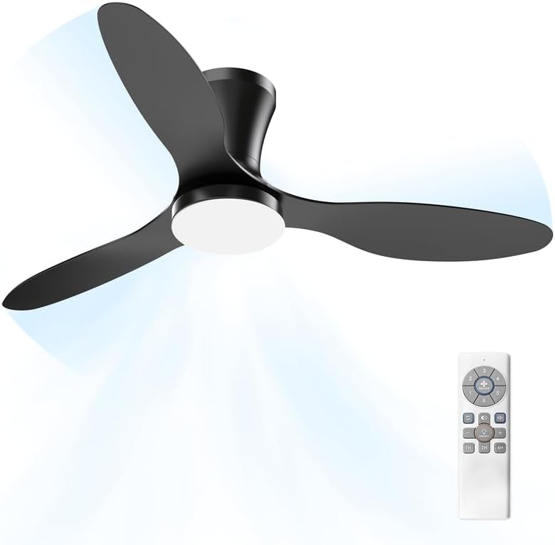 Ventilador de Teto com Controle Remoto Silencioso 6 Velocidades F...