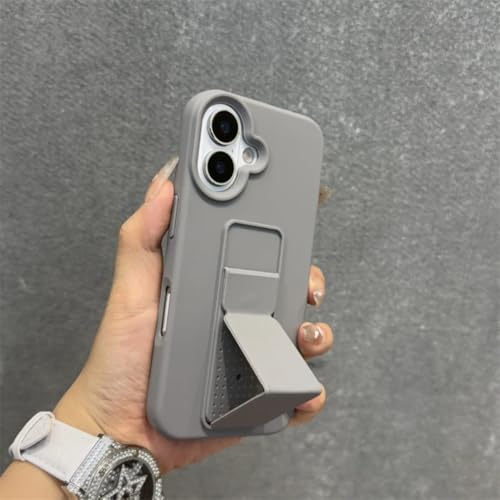 Étui en silicone liquide de luxe pour iPhone 11 gris avec support coulissant chic