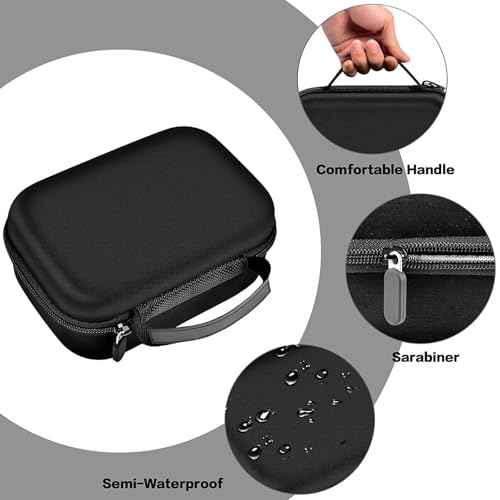 Image of Boobowl Hard Case for Phomemo M110 /M110S Label Maker | Organized Label Roll Storage, Mesh Pocket for Charging Cable, Home Office Inventory, Small Business - Black