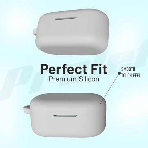 Image of EDNITA Earphone Case Cover Compatible for OnePlus Nord Buds 2r, Soft Silicone Skin Case Cover Shock-Absorbing Protective Case with Keychain - Pack of 1 (Grey)