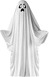 Fantasia de Fantasma para Festa Halloween Tamanhos Adulto e Infantil Capa Capuz Cosplay Unissex