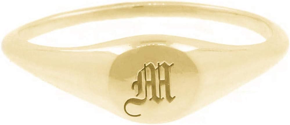 Personalized Sterling Silver 925 Old English Initial Ring Custom Letter Rings