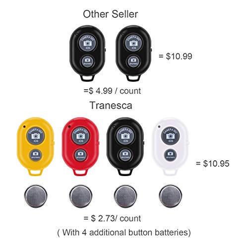 Bluetooth Camera Remote Shutter Control for Smartphones (4 Pack), Tranesca Bluetooth Camera Remote Controller Compatible with iPhone/Android Cell Phone Camera - Create Amazing Photos and Selfies - Thumbnail 6