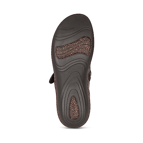 Image of Aetrex Libby Orthopedic Arch Support Comfort Leather Clogs for Women - Lightweight UltraSKY EVA Cork Footbed Arch Support Womens Clogs