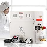 Hapyvergo Steam Shower Generator Kit 9KW for Bath Sauna SPA, Aromatherapy Steam Head, Self-draining System, LED Waterproof Controller 77-131℉For Home Commercial Use 220V