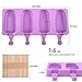 WMKGG Popsicle Silicone Molds Set, 2 PCS Ice Cream Molds with 50 Wooden Sticks for Cake Pop, Ice Pop, Cakesicles (Standard Size/Purple)