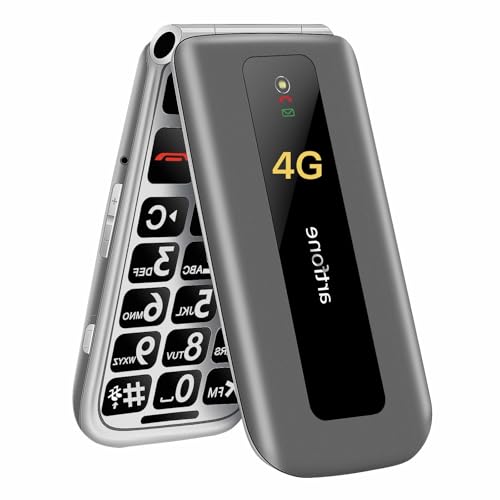artfone F30 Gris argenté - 4G Telephone Portable Senior Débloqué丨Téléphone Portable à Clapet avec Grandes Touches丨Bouton SOS丨écran de 2.4