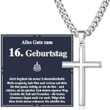 wynn's 16. Geburtstag Junge, Kreuz Kette Jungs Geschenke für 16-Jährige Jungen Teenager Sohn Bruder Enkel Neffe Geschenk zum 16 Geburtstag Junge