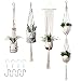 POTEY 4-Pack Macrame Plant Hangers with 8 Hooks, Hanging planters for Indoor Outdoor Plants，Handmade Cotton Rope Hanging Planters Set Flower Pots Holder Stand, Boho Home Decor(Plant&Pot NOT Included)
