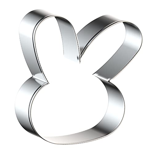 Cute Large Rabbit Head Bunny Face Cookie Cutter Set - 5", 4", 3", 2" - 4 Piece - Stainless Steel