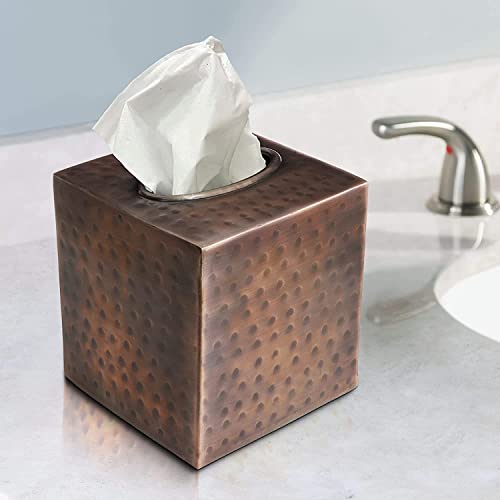 Monarch Abode 19627 Hand Hammered Tissue Box Square Cover Holder And Dispenser thumb #1