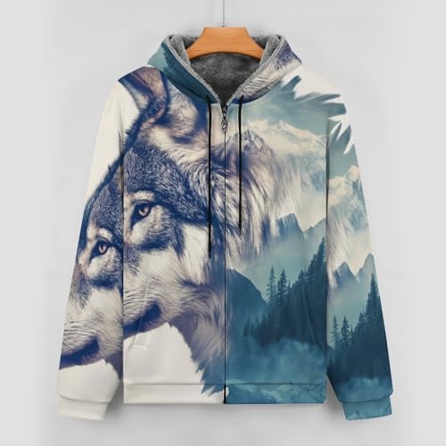 Sweat à capuche en polaire pour homme pull zippé chaud adulte - 5