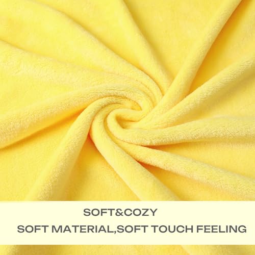 Image of JIAHANNHA Fleece Blanket Throw Size Yellow Throw Blankets for Couch Sofa Bed 300GSM,Super Soft Cozy and Luxury Bed Blanket for All Season,50 by 60 Inches