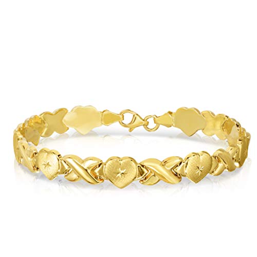 Floreo 10k Fine Gold Stampato Xoxo X & Heart Chain Bracelet - Main Image