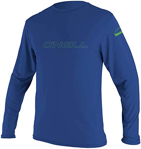 O'Neill Youth Basic Skins Long Sleeve Sun Shirt, UPF 50+ Rashguard, 4-Way Stretch Slim Fit for All Water Activities, Pacific, 6