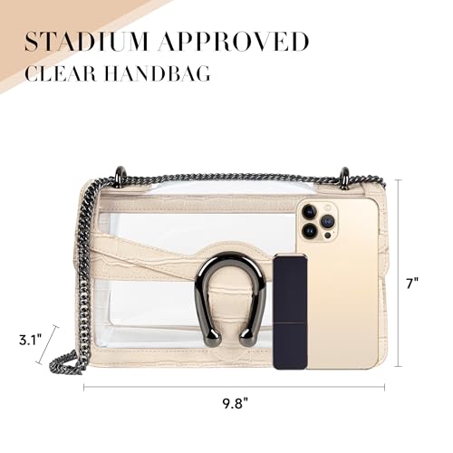 Image of Joryin Women's Stadium Approved Crossbody Bag for Women, Small Clear Bag Shoudler Purse with Chain Strap