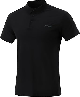 LI-NING Training Series Mens S/S Active Polo Ice-Cool Comfortable UV-Protective Casual Wear APLV039