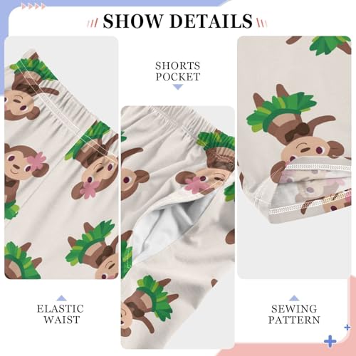 ZZXXB Monkey Dancing Boys Long Pants Soft Trousers Elastic Waist Kids Lounge Bottoms with Pockets S-XL4