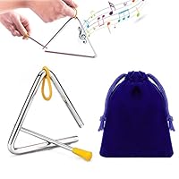 Triangel Musikinstrument, Triangel Percussion, Musik Triangel Instrument, Dreieck Instrument,mit Samtbeutel,Musikalisches Dreiecksinstrument mit Schlägel