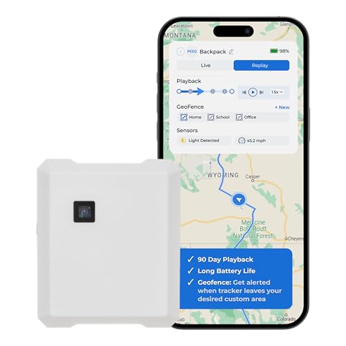 PEEQ POM GPS Tracker - Real-Time Tracking Device for Vehicles, Motorcycle, Boat, Fleet & Trailers, kids, loved ones, possessions - Long Battery Life, Global Coverage, Scalable Platform (Glacier White)
