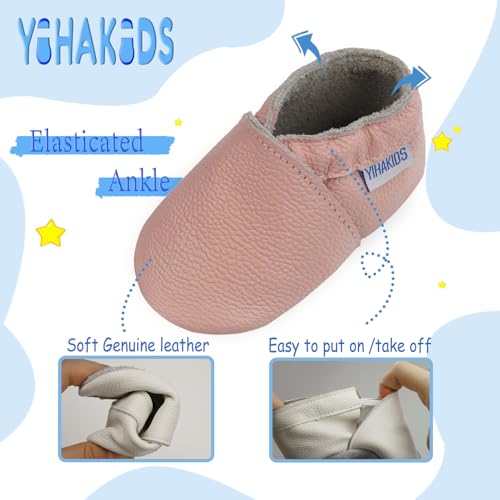 YIHAKIDS Baby Leather Shoes Soft Sole First Walking Moccasins Infants Toddler Boys Girls Crawling Slippers Slip-on Shoes Solid Color Shoes4