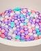 TRENDPLAY Ball Pit Balls Star Bear Heart Shape for Toddlers 50 Pieces, Plastic Toy Balls for Boys Girls, Pearl Purple+ Blue+ Cream White