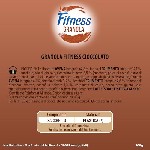 FITNESS Granola Cioccolato con Avena e Cereali Integrali 300g - Immagine 2