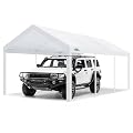 COBIZI Carport Canopy 12x20 Heavy Duty Portable Garage 2.0, Car Canopy Car Tent Upgrade Waterproof & UV Protected with Built-in Sandbags for Car, Boat, Truck, White2