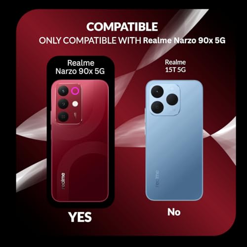 Image of Back Cover Case + Screen Protector for Realme Narzo 90x 5G | Transparent Mobile Phone Back Case Cover for Realme Narzo 90 x | Camera Protection | Realme Narzo 90x 5G TPU Transparent Cover