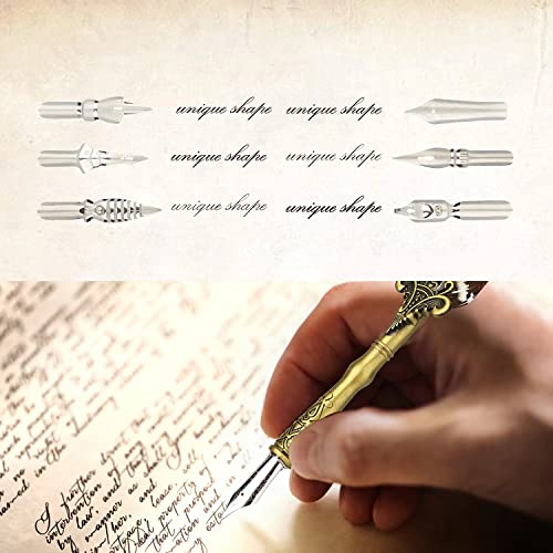 Quill Pen And Ink Set Feather Pen With Ink And 6Pcs Nibs Calligraphy Pens For Beginners For Lettering,Drawing, Journaling, Signing, Invitation Ho-Q-300 #TOP3