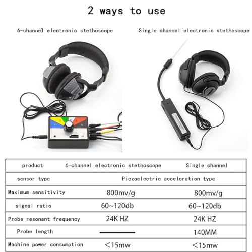 Detector de ruido automotriz de 6 canales, diagnostica el motor, chasis, caja de cambios con auriculares, herramienta esencial para mecánicos