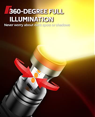 Image of Torchbeam 3157 LED Bulbs, Amber Yellow LED Turn Signal Lights Bulbs, 400% Brighter 3156 3057 3457 4157 LED Bulb with Projector Replacement for Directional Blinker Parking Side Marker Lights