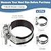 PATIKIL 74-79mm T-Bolt Hose Clamp, 2 Pack Rubber Cushioned Intake Intercooler Pipe Tube Clamps 304 Stainless Steel Radiator Hose Clamp for 2.91