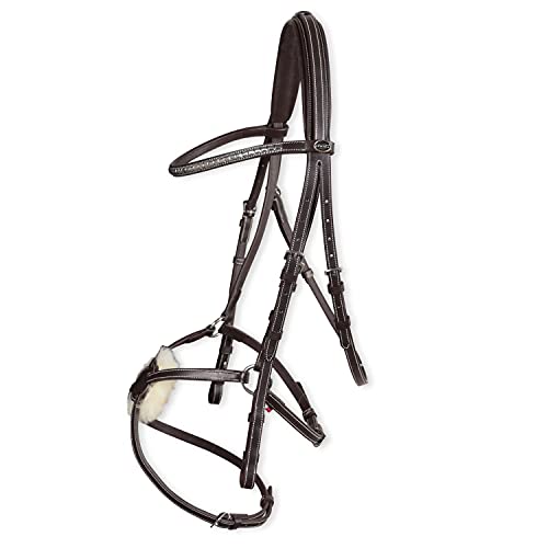 Bridon Costa Rey en cuir taille COB ou FULL avec muserolle croisée mouton