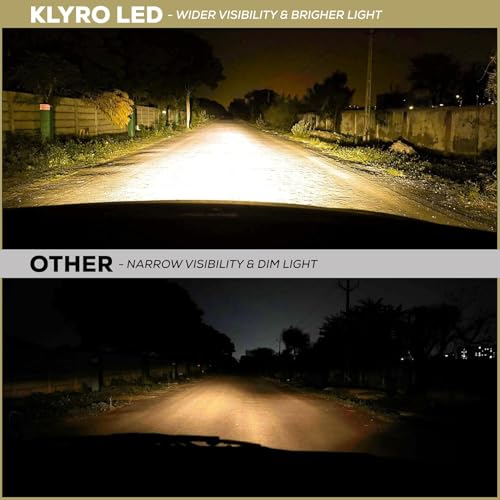 Image of klyro LED Headlight Bulb for Car 200W 20000LM 4300K Warm White Light | Plug & Play Waterproof LED Headlamp | High Visibility Night Driving Light | Pack of 2 HIR (9012)
