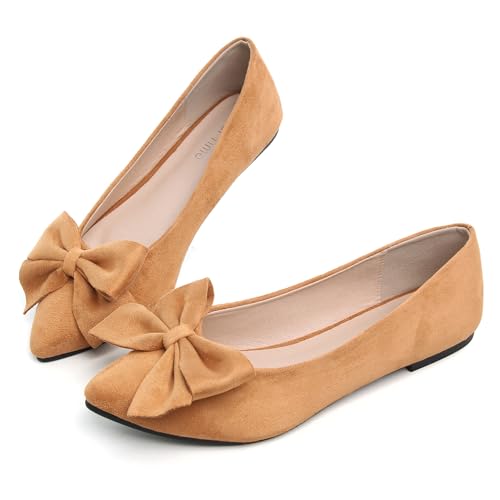 Image of Dear Time Women's Ballet Flats Dress Ballet Shoes Slip on for Office Work Comfortable Shoes