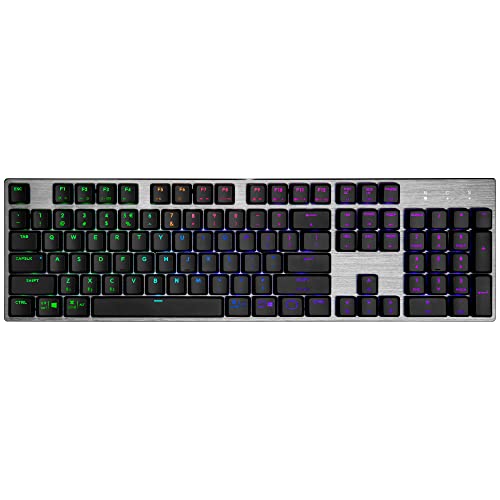SK653 Tastiera Meccanica Wireless Layout ES, Ibrido Bluetooth/cablato, Full Size, Tasti galleggianti Low Profile, Red Switch, Retroilluminazione RGB, Compatibile con PC e MacOS, Grigio - Tastiera gaming - Immagine 1