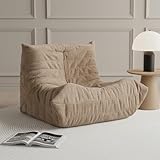 AIMSTYTO Bean Bag Chair for Adults - Comfy Ergonomic High-Resilience Medium Size Bean Bag Sofa for Bedroom Living Room, Gaming & Reading, Single Lounge Sofa for Indoor Use (Brown)