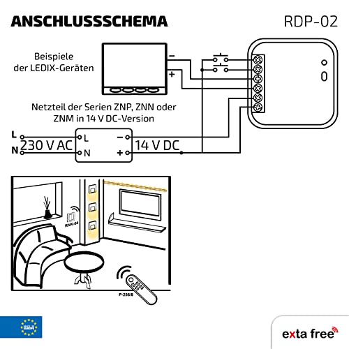 EXTA FREE LED Controller Beleuchtungsteuerung Licht Mit Dimmfunktion Einfarbig Smart Home RDP-02