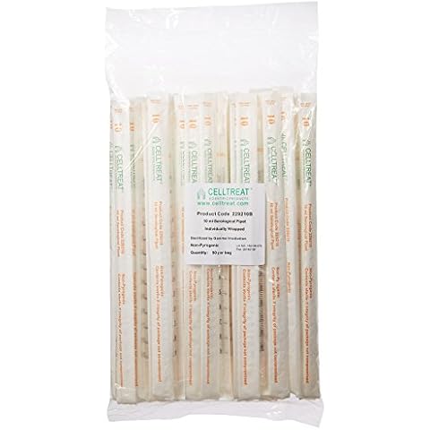 Celltreat 229210B Serological Pipet, 10mL Capacity, Sterile, Individually Wrapped/Bag (Case of 200) Cover
