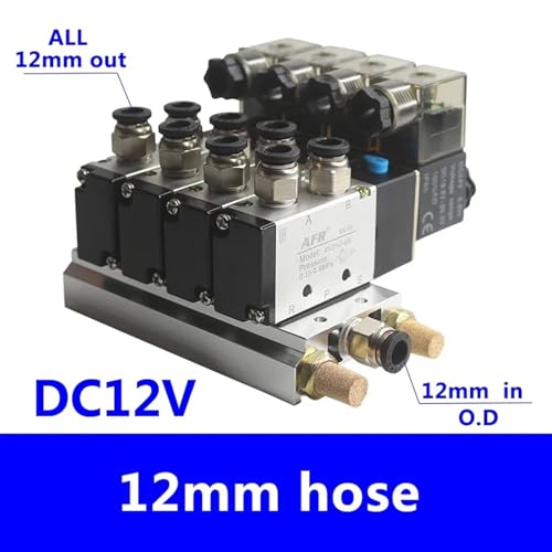 Électrovanne de commande pneumatique pour automatisation industrielle à 5 stations DC12V - 3