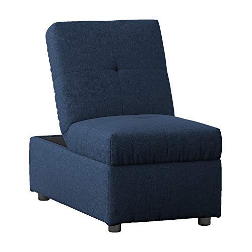 Lexicon Meredith Tufted Fabric Convertible Storage Ottoman (Chair), 40.5" W, Blue #TOP2
