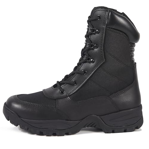 Men's 8 Inches Military Tactical Work Boot With Side Zipper - Lightweight Army Combat Desert Boot for Outdoor Use2