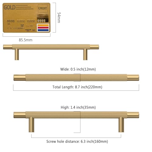 Amerdeco 10 Pack Champagne Bronze Knurled Cabinet Pulls 6.3 Inch Hole Centers Kitchen Cabinet Handles Hardware Kitchen Handles for Cabinets Handles IH0006 by Amerdeco - Used condition - Image 6