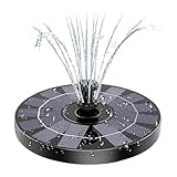 Oblivion Solar Fountain Pump, Solar-Powered Water Multi-Spray Garden Feature for Outdoor Pond, Bird Bath, Floating with Multiple Spray Heads – Aerator Patio Kit (1Pc)