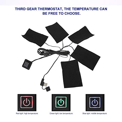 USB Heizmatte, Usb Wärmedecke,USB Elektrische Tuch Heizung, Fünf Tragbare Wasserdichte Faltbare Heizung Pads Einstellbare Temperatur Heizelement Wärmer Werkzeug