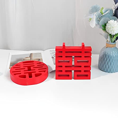 Mariage chinois décorations en bois faites main pour table et mur - 5