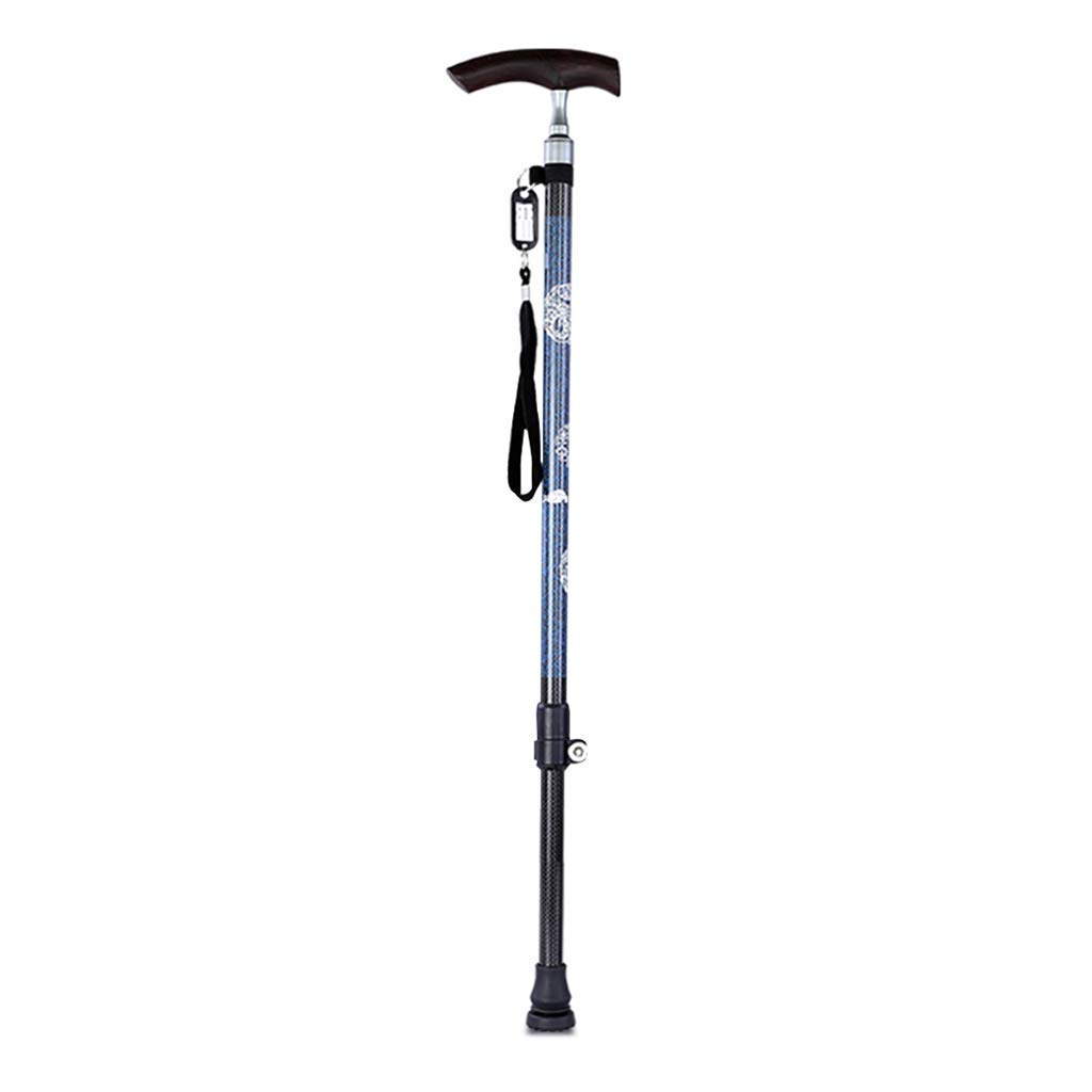 Fibra di carbonio - Bastone da passeggio ultraleggero per uomo, regalo per donna - Impugnatura ergonomica regolabile - Punte in gomma antiscivolo - Ausilio di viaggio per la mobilità, stampelle Times