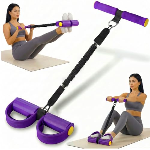 Upgraded Pedal Resistance Band with Handle - Fashion Puller Exercise Tool Thickened Built-in Latex Tube Pedal Resistance Device & Soft Nitrile Rubber Anti-Slip Footrest for The Core/Arms